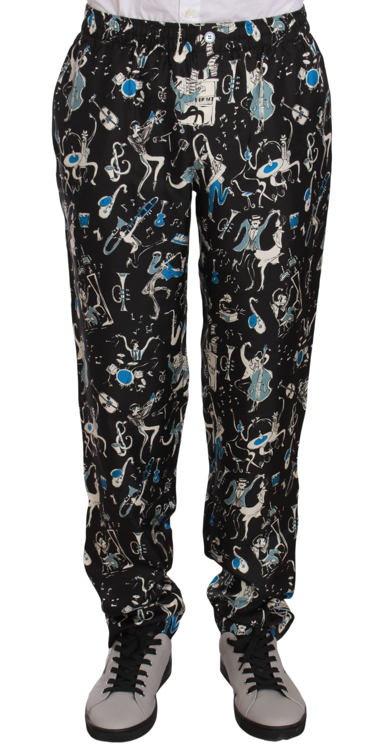 Dolce & Gabbana Elegant Silk Lounge Pants with Unique Print - IT46 | S