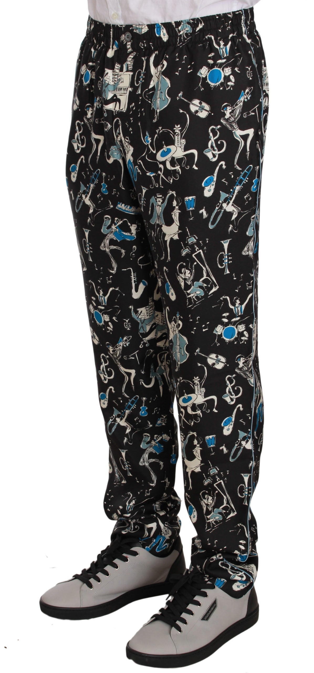 Dolce & Gabbana Elegant Silk Lounge Pants with Unique Print - IT46 | S