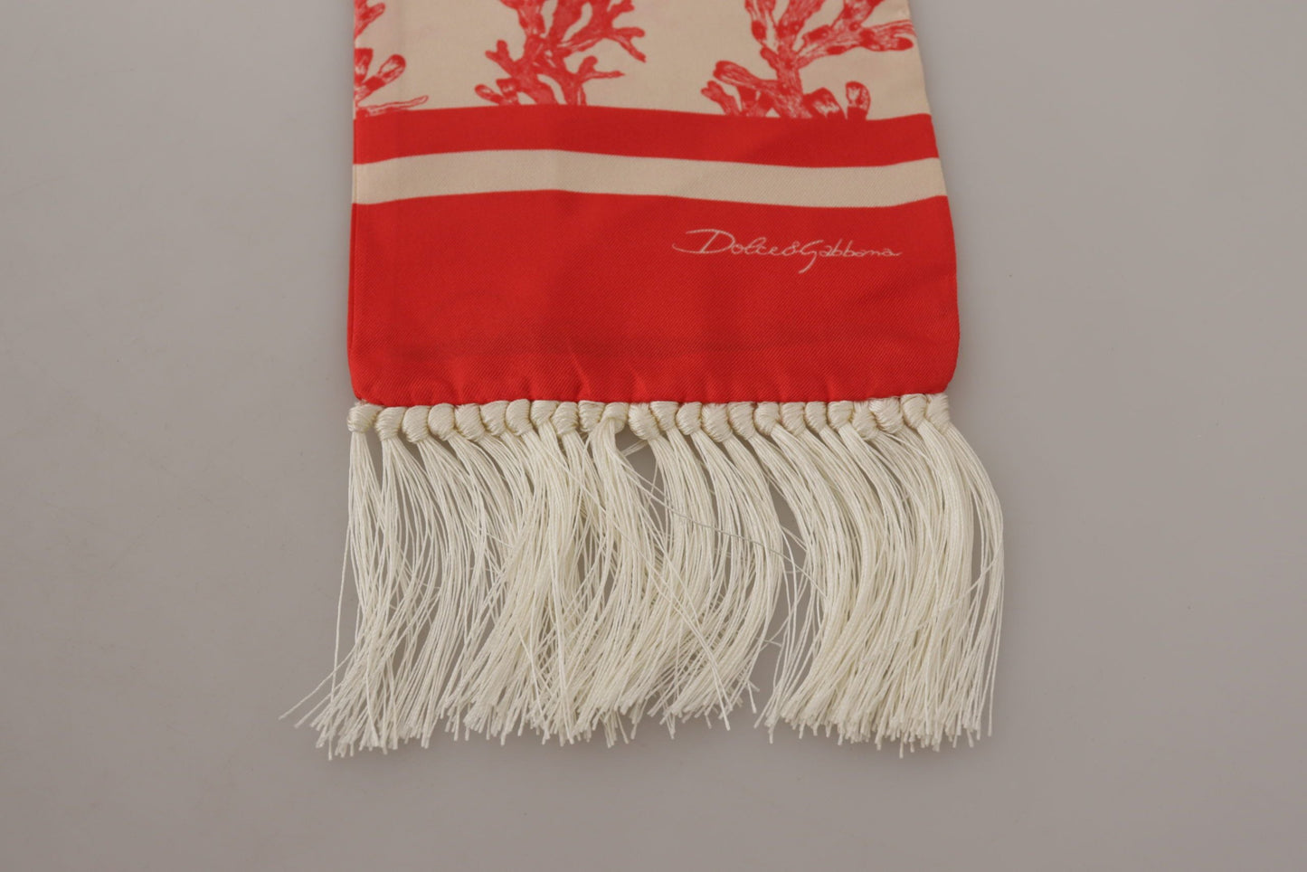 Dolce & Gabbana Elegant Silk Men’s Scarf Wrap - Red Coral Print