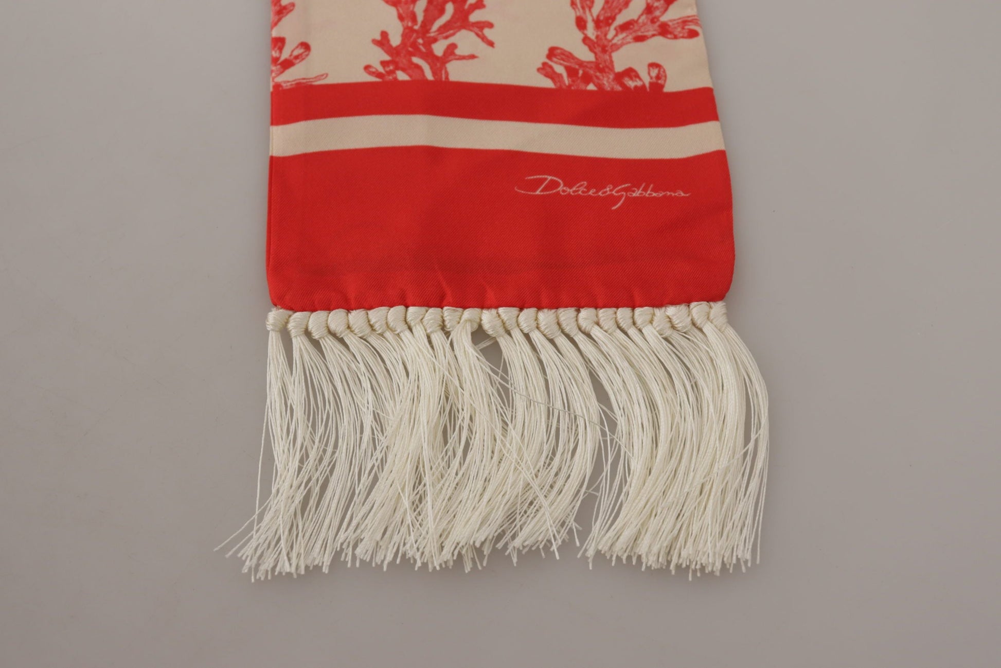 Dolce & Gabbana Elegant Silk Men’s Scarf Wrap - Red Coral Print