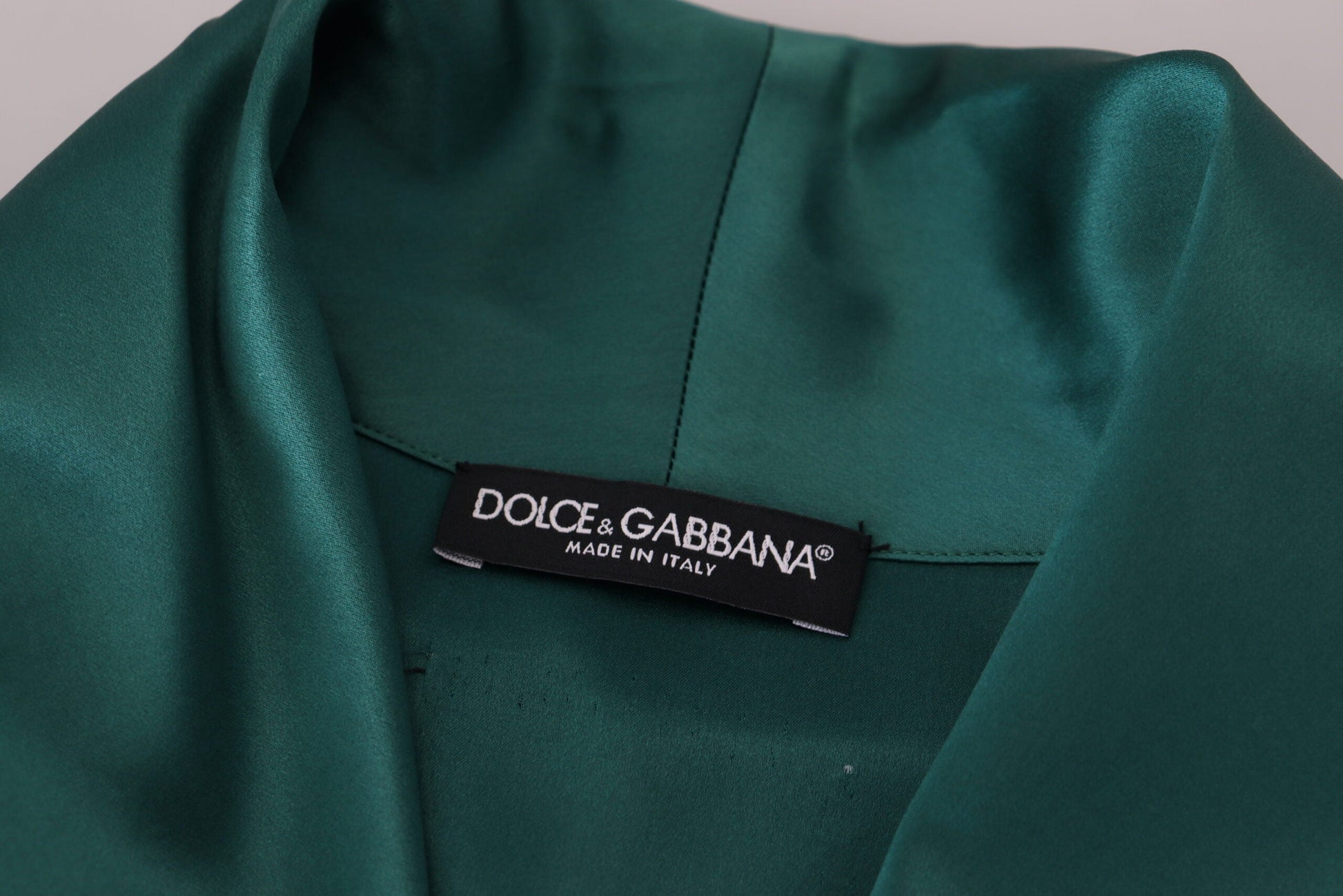 Dolce & Gabbana Elegant Silk Robe in Lush Green - IT46 | S