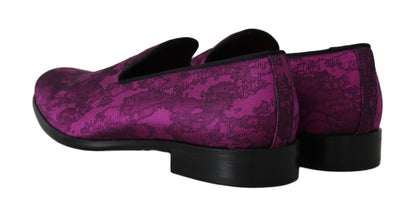 Dolce & Gabbana Elegant Silk-Wool Blend Loafers in Purple - EU39/US6