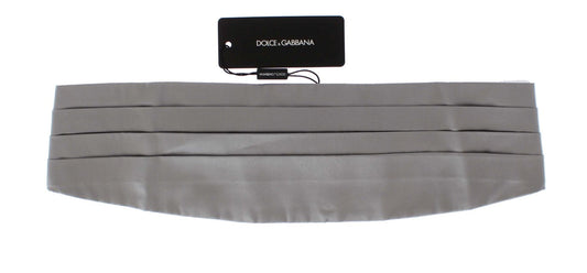 Dolce & Gabbana Elegant Silver Silk Cummerbund - IT48 | M