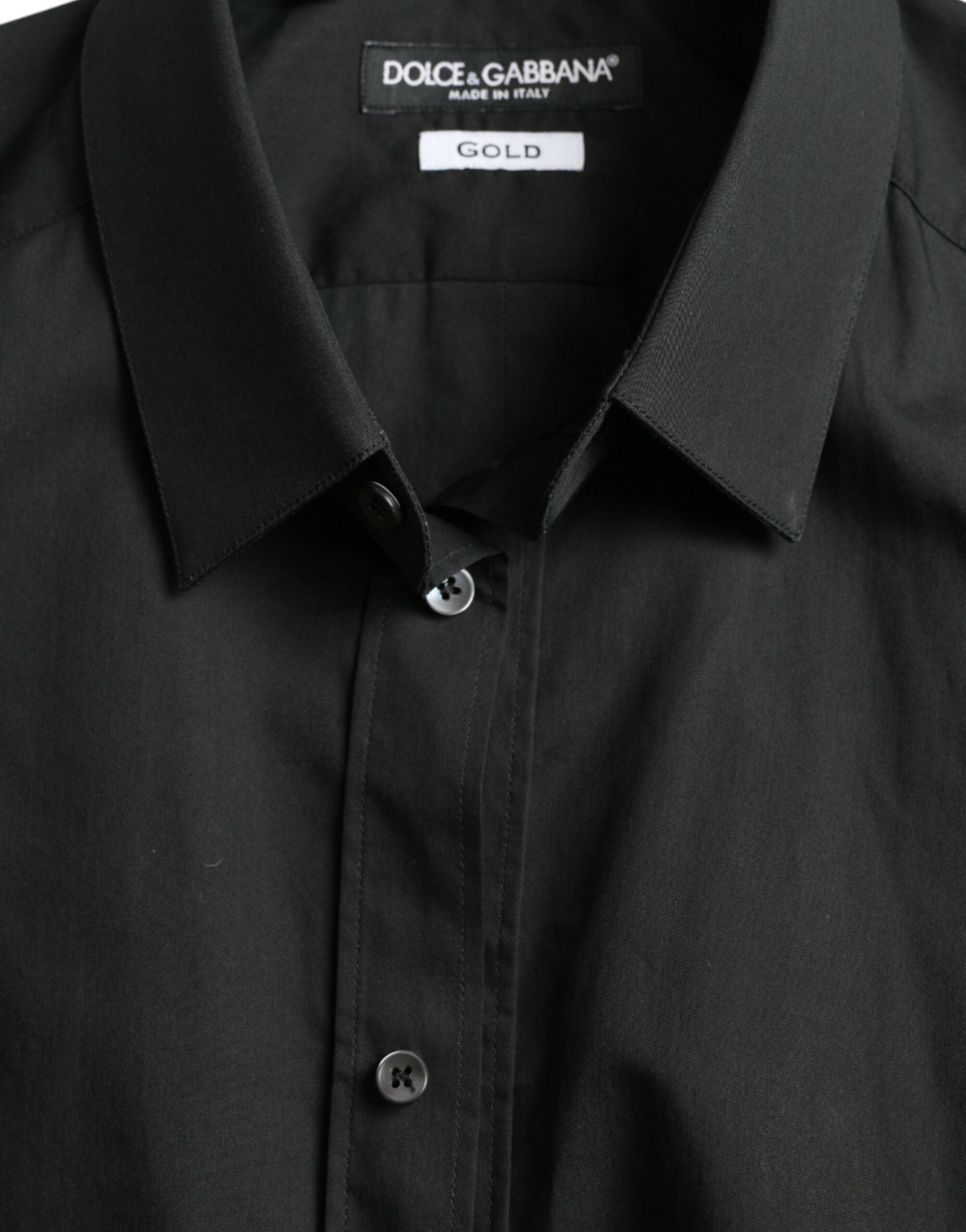 Dolce & Gabbana Elegant Slim Black Silk Blend Dress Shirt - IT37 | XS