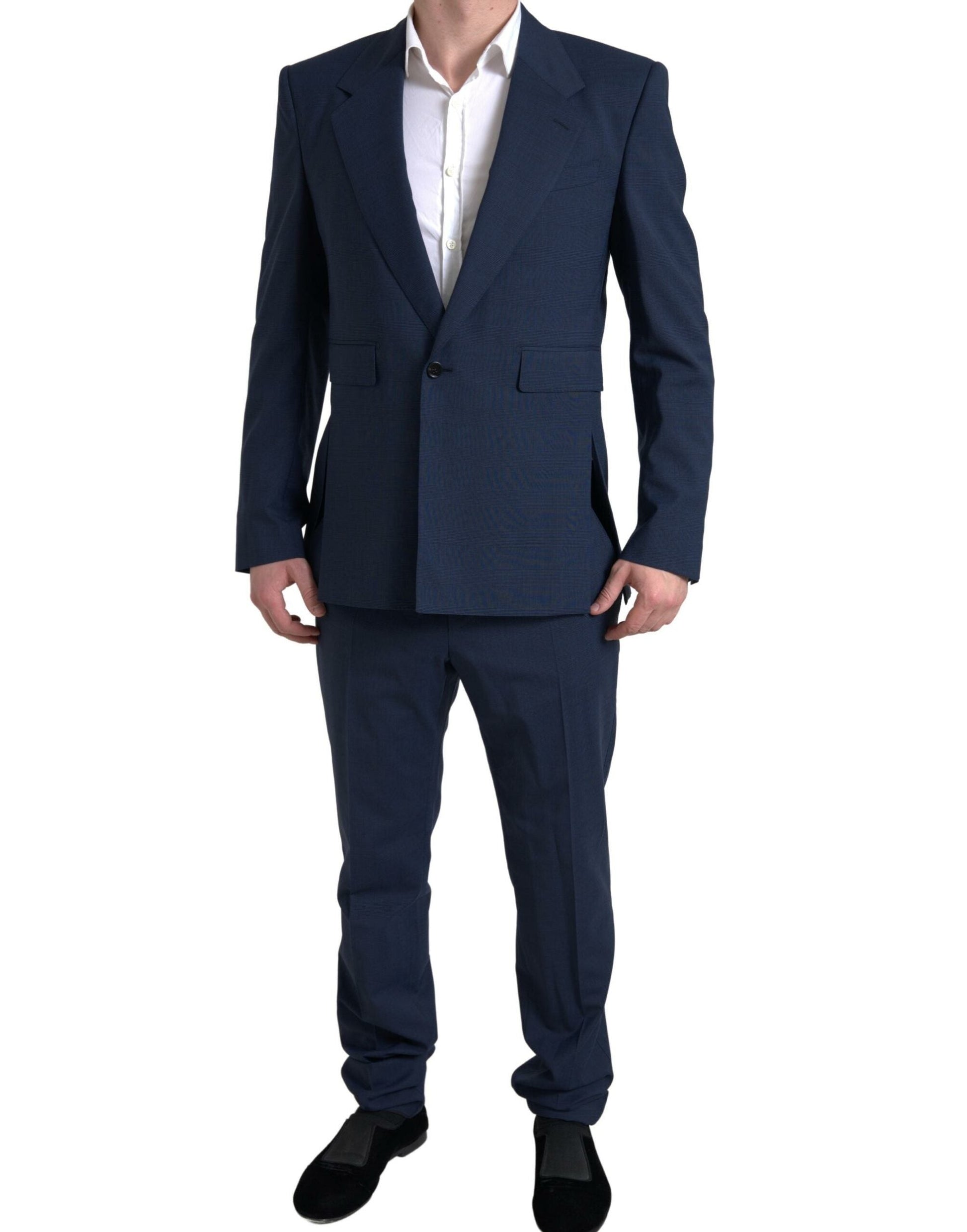 Dolce & Gabbana Elegant Slim Fit Blue Two-Piece Suit - IT52 | XL