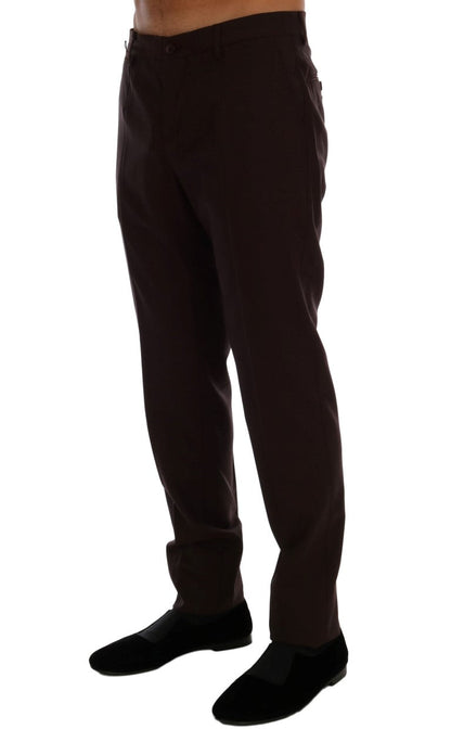 Dolce & Gabbana Elegant Slim Fit Formal Trousers in Purple - IT44 | XS