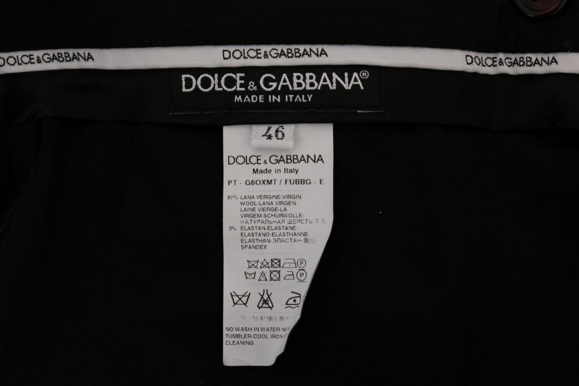 Dolce & Gabbana Elegant Slim Fit Formal Trousers in Purple - IT44 | XS