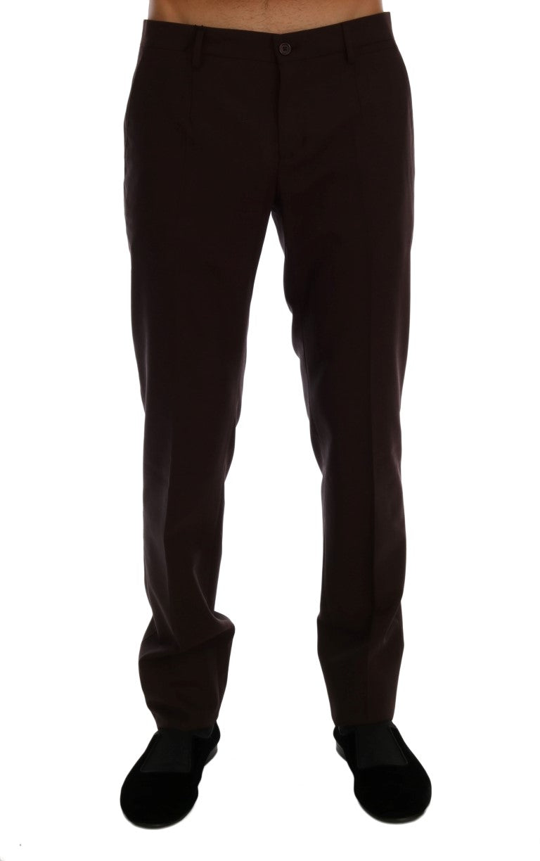 Dolce & Gabbana Elegant Slim Fit Formal Trousers in Purple - IT44 | XS