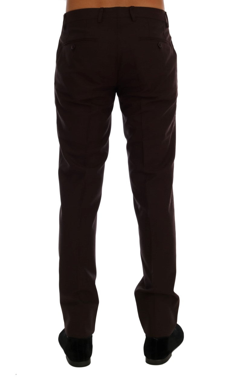 Dolce & Gabbana Elegant Slim Fit Formal Trousers in Purple - IT44 | XS