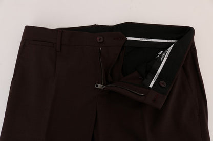 Dolce & Gabbana Elegant Slim Fit Formal Trousers in Purple - IT44 | XS