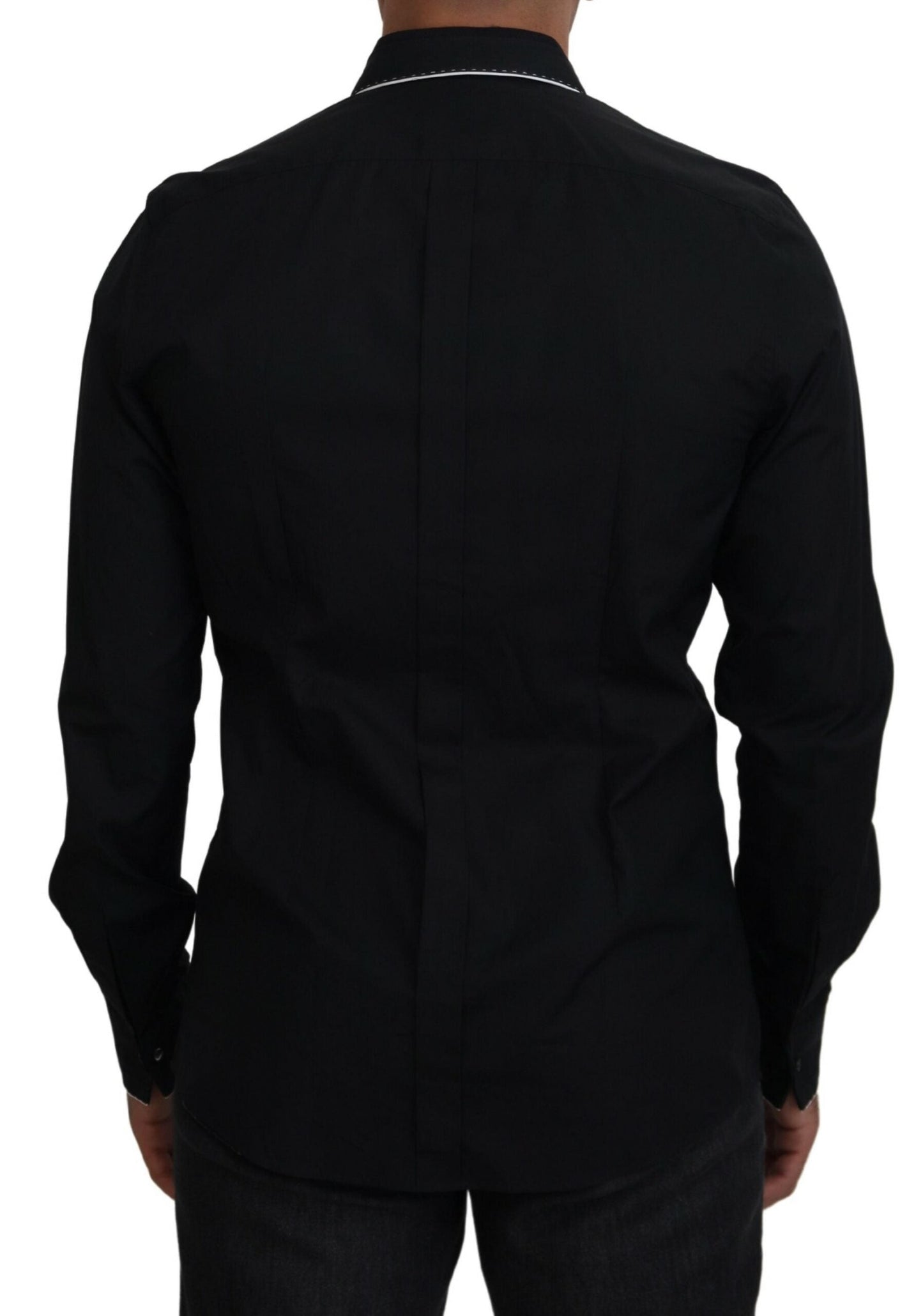 Dolce & Gabbana Elegant Slim Fit Tuxedo Dress Shirt - IT41 | L