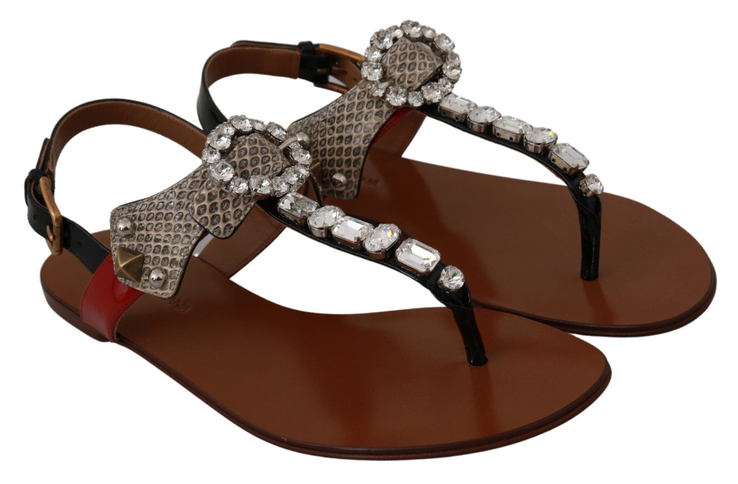 Dolce & Gabbana Elegant Strappy Sandals with Exotic Charm