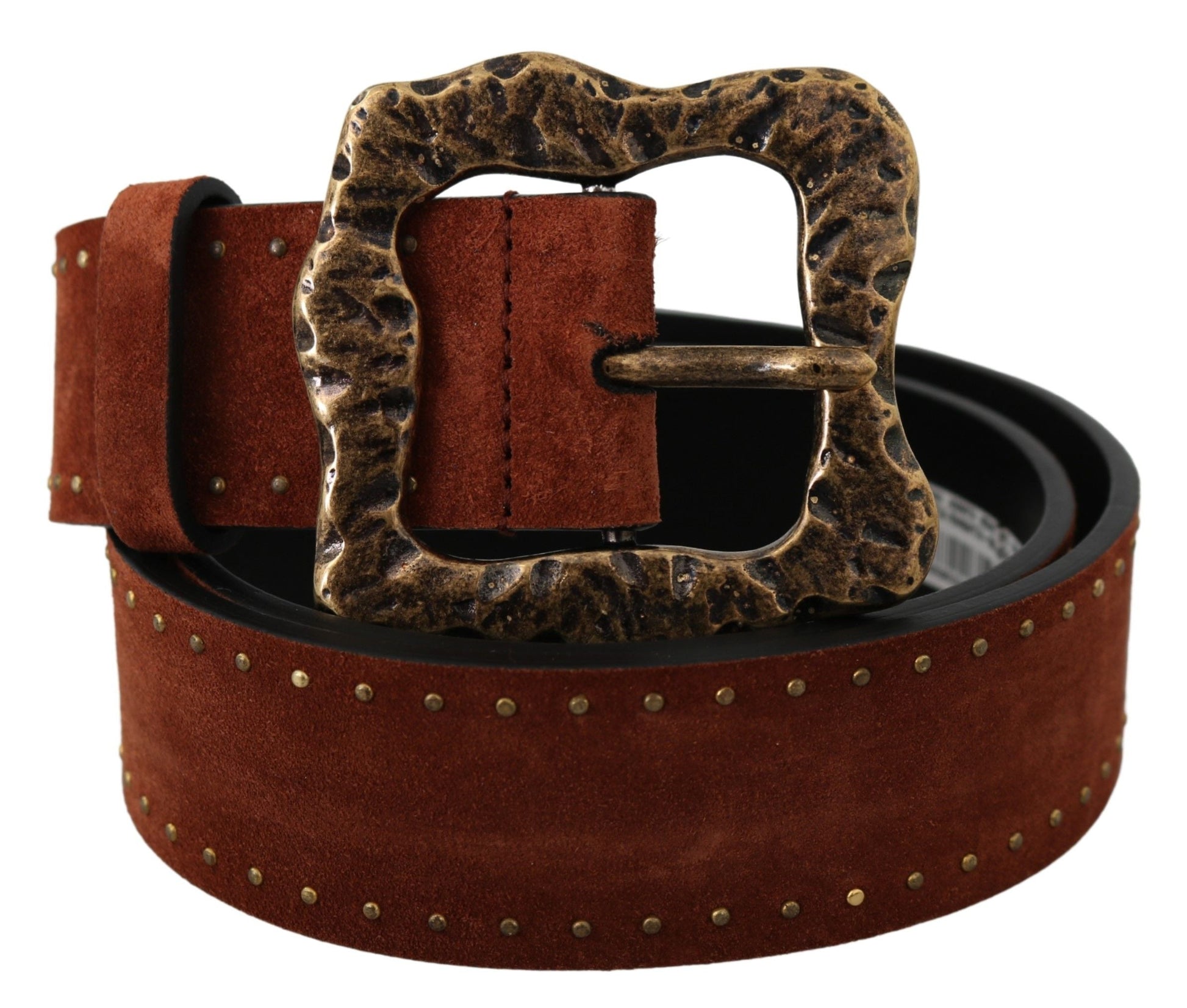 Dolce & Gabbana Elegant Suede Leather Belt with Gold Studs - 90 cm / 36 Inches