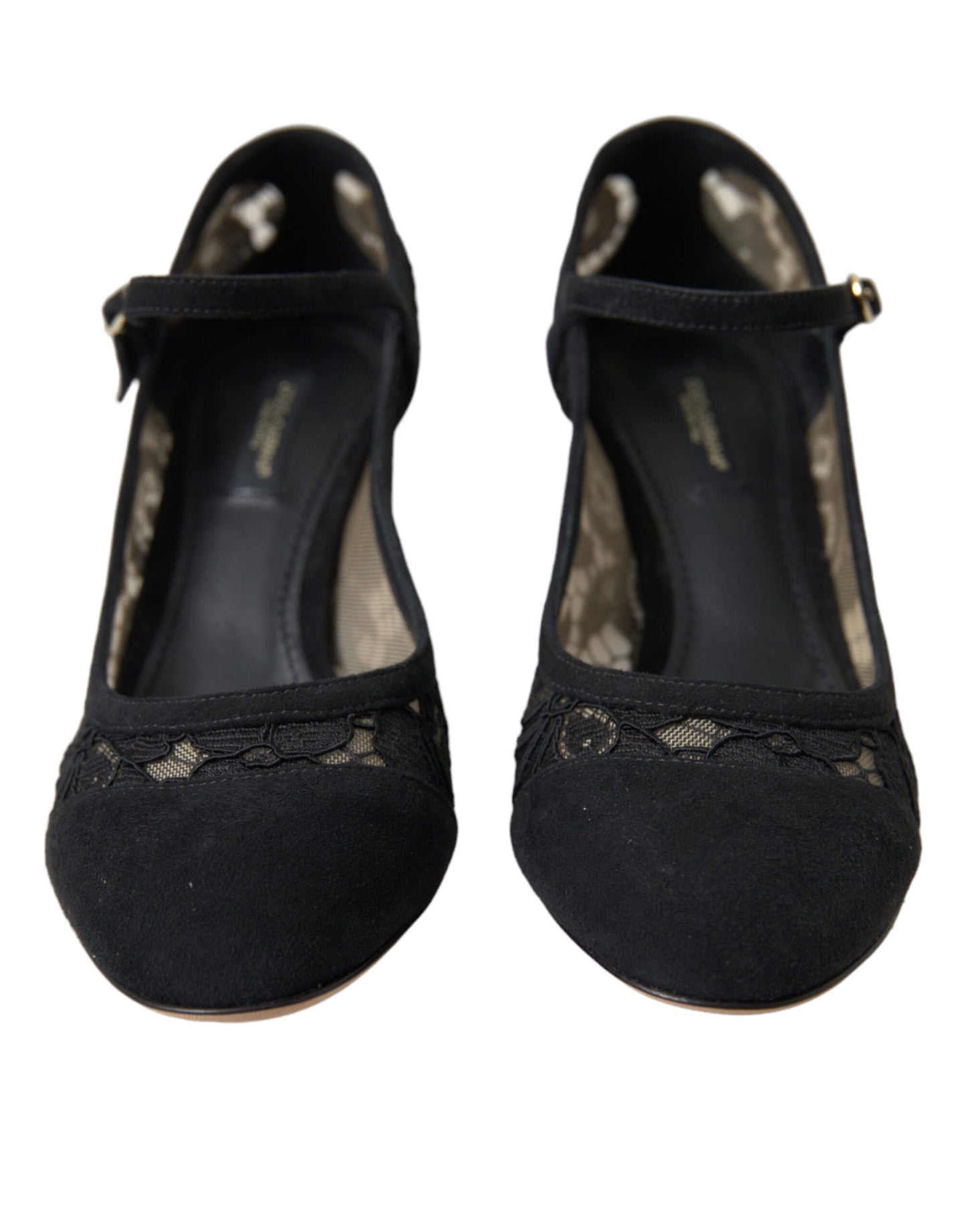 Dolce & Gabbana Elegant Suede Mary Jane Lace Heels - EU36/US5.5