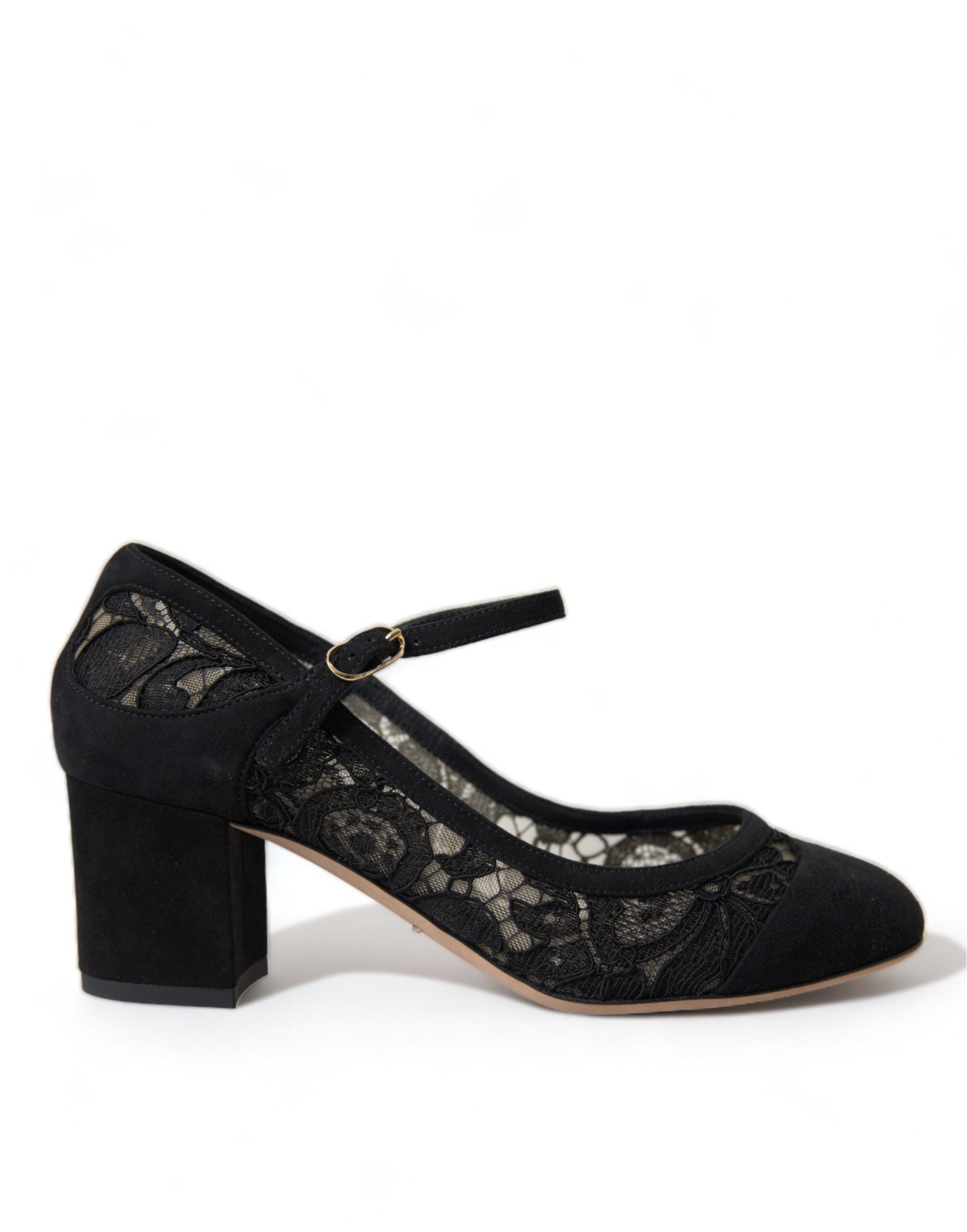 Dolce & Gabbana Elegant Suede Mary Jane Lace Heels - EU36/US5.5