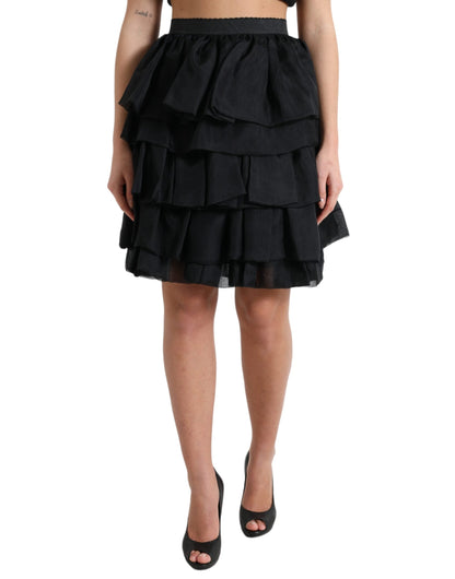 Dolce & Gabbana Elegant Tiered A-Line Mini Skirt - IT40|S