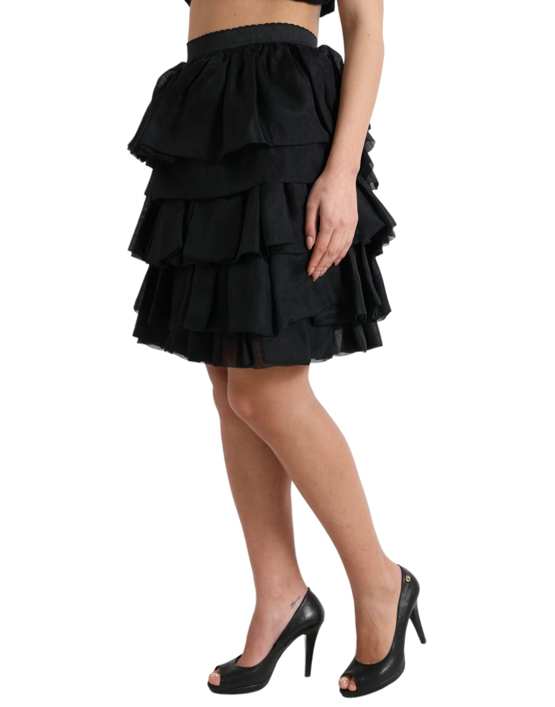 Dolce & Gabbana Elegant Tiered A-Line Mini Skirt - IT40|S