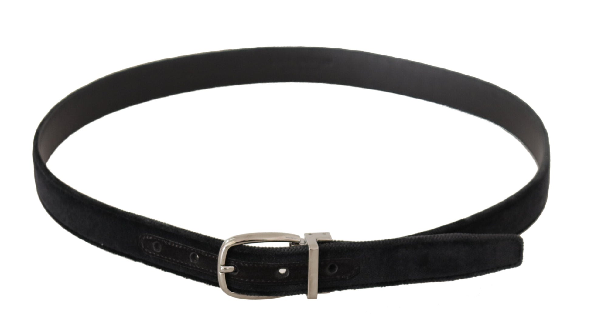 Dolce & Gabbana Elegant Velvet Designer Belt with Logo Engraved Buckle - 95 cm / 38 Inches