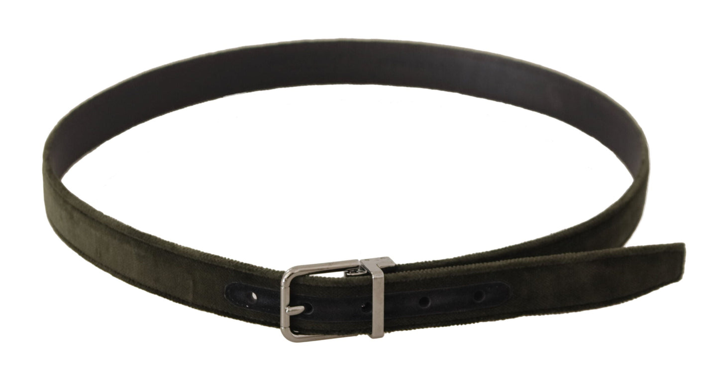 Dolce & Gabbana Elegant Velvet Leather Green Belt - 95 cm / 38 Inches