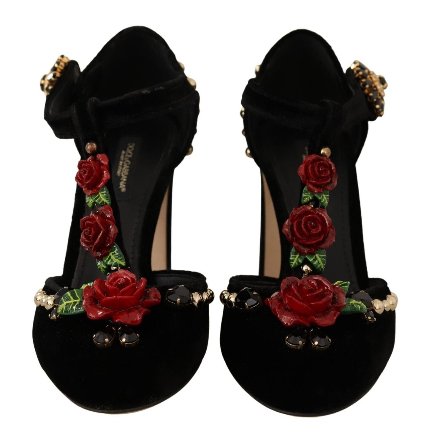 Dolce & Gabbana Elegant Velvet T-Strap Mary Jane Pumps - EU35.5/US5