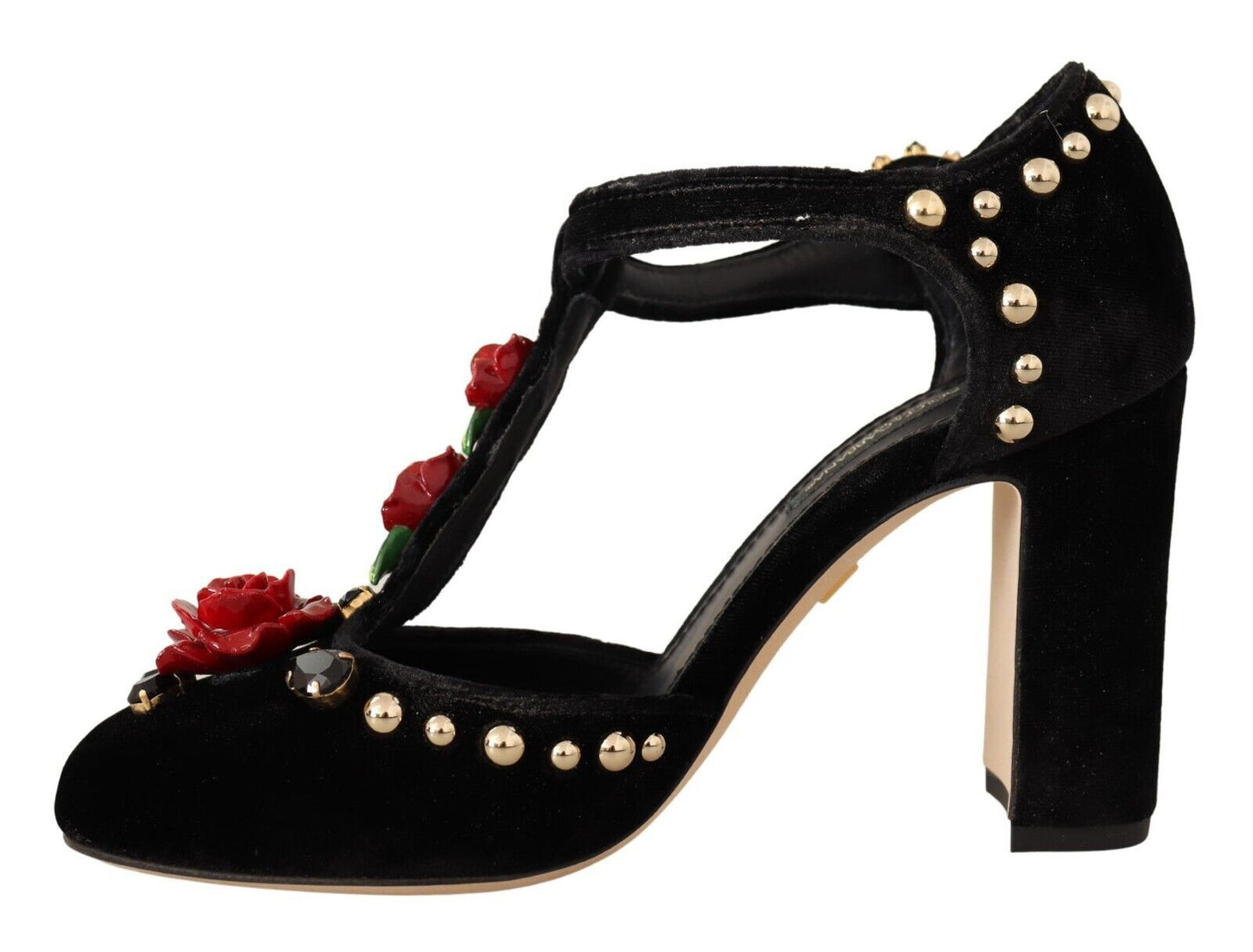 Dolce & Gabbana Elegant Velvet T-Strap Mary Jane Pumps - EU35.5/US5