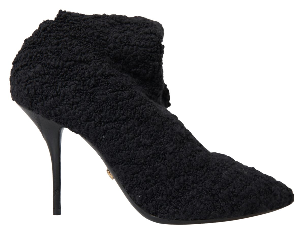 Dolce & Gabbana Elegant Virgin Wool Mid Calf Boots - EU38.5/US8