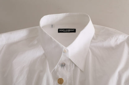 Dolce & Gabbana Elegant White Cotton Formal Shirt - IT41 | L