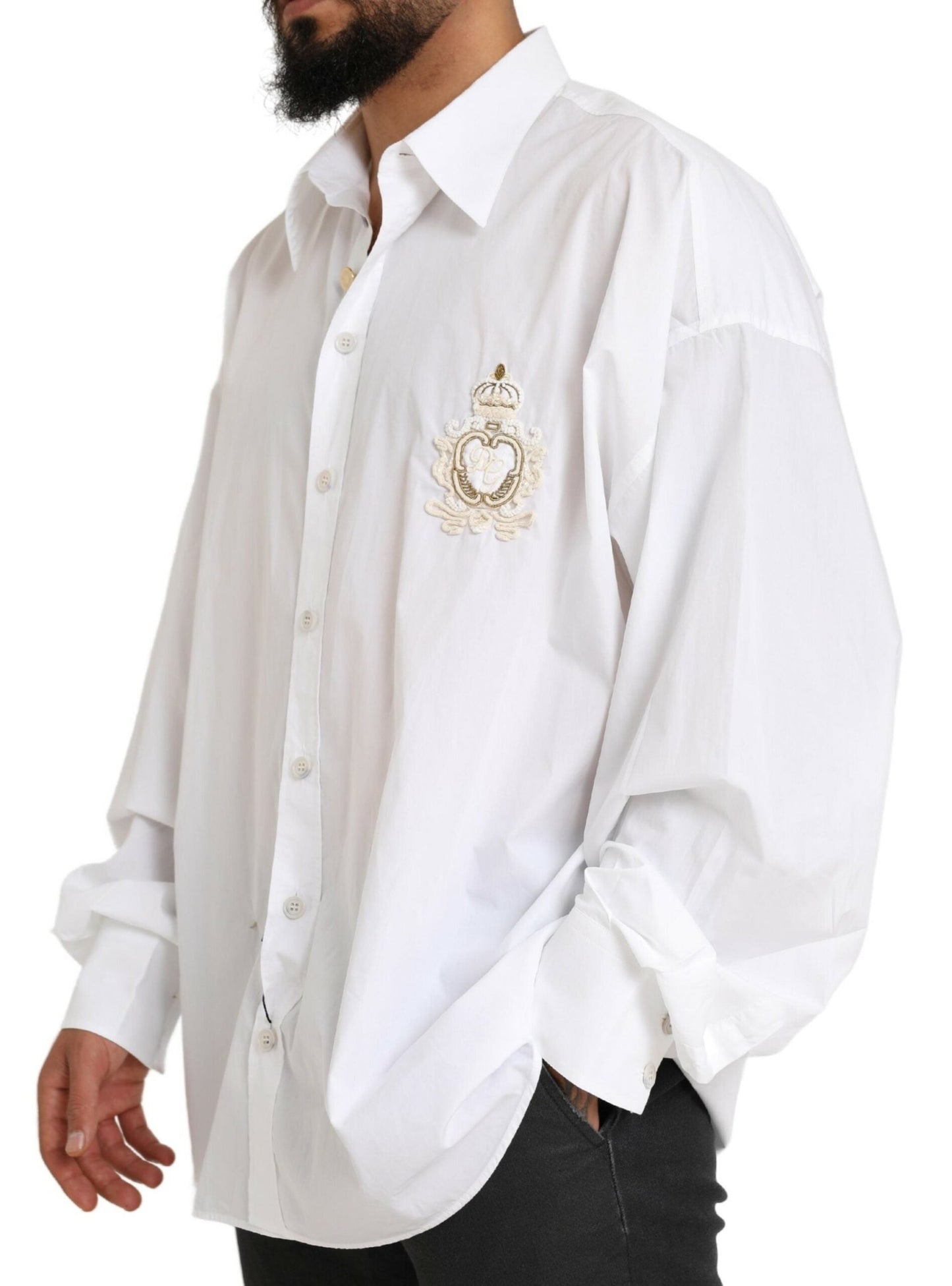 Dolce & Gabbana Elegant White Cotton Formal Shirt - IT41 | L