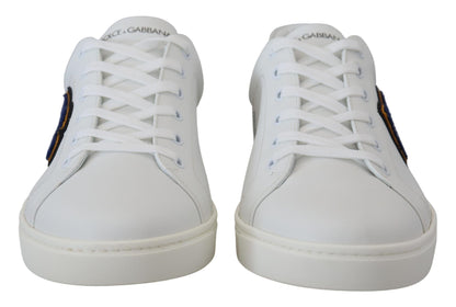 Dolce & Gabbana Elegant White Leather Men’s Sneakers - EU39.5/US6.5