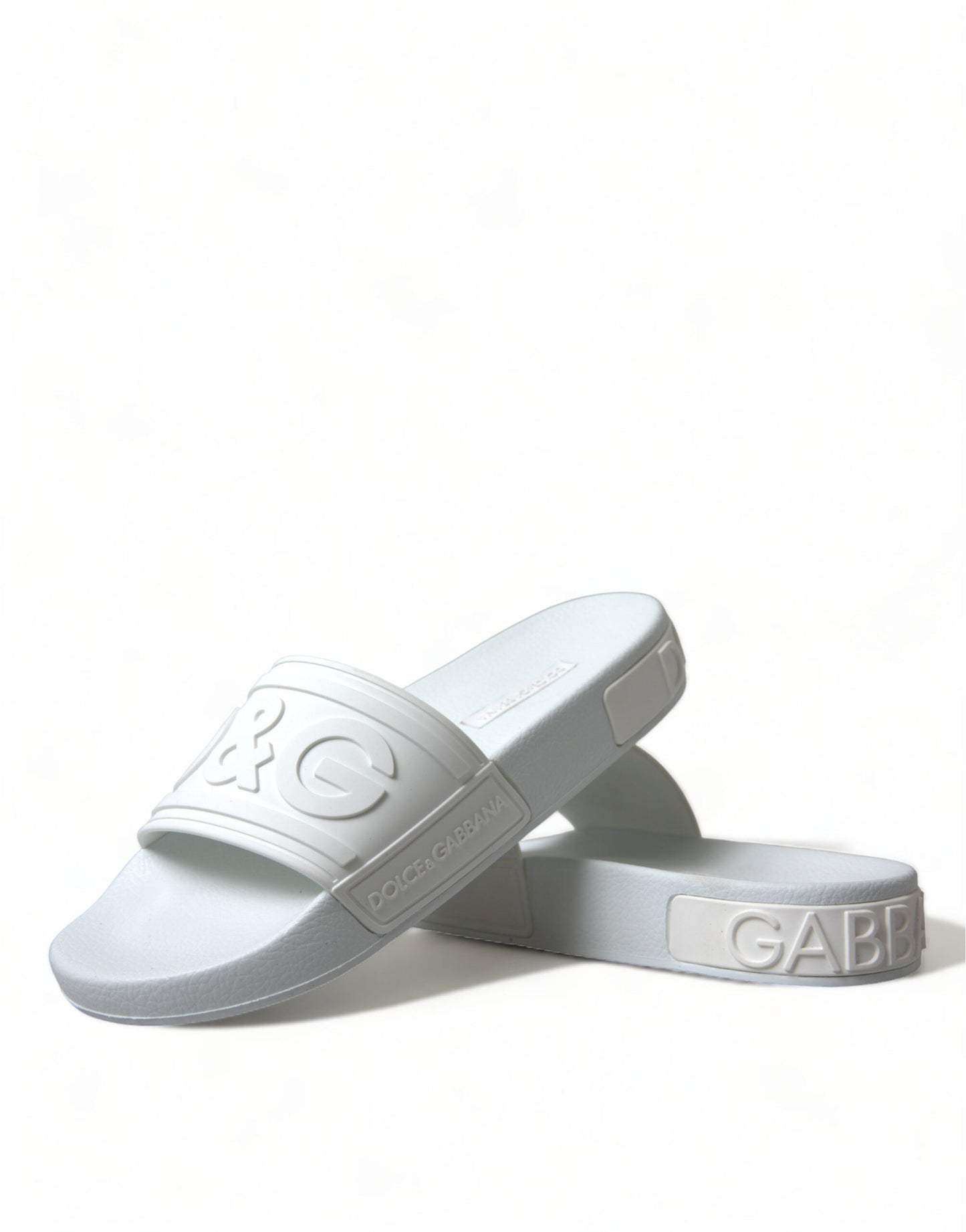 Dolce & Gabbana Elegant White Logo Slides - EU36/US5.5