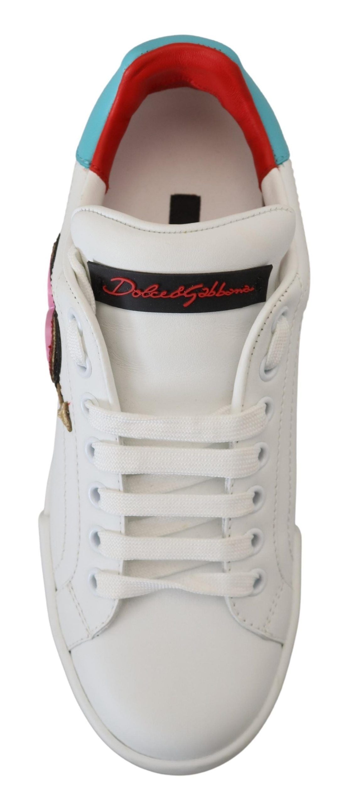 Dolce & Gabbana Elegant White Portofino Leather Sneakers - EU35/US4.5