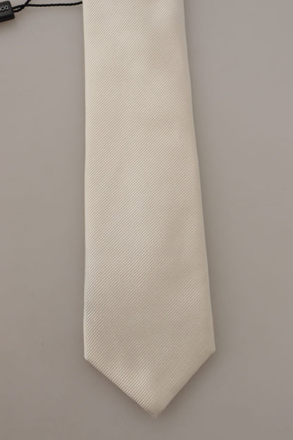 Dolce & Gabbana Elegant White Silk Men’s Tie