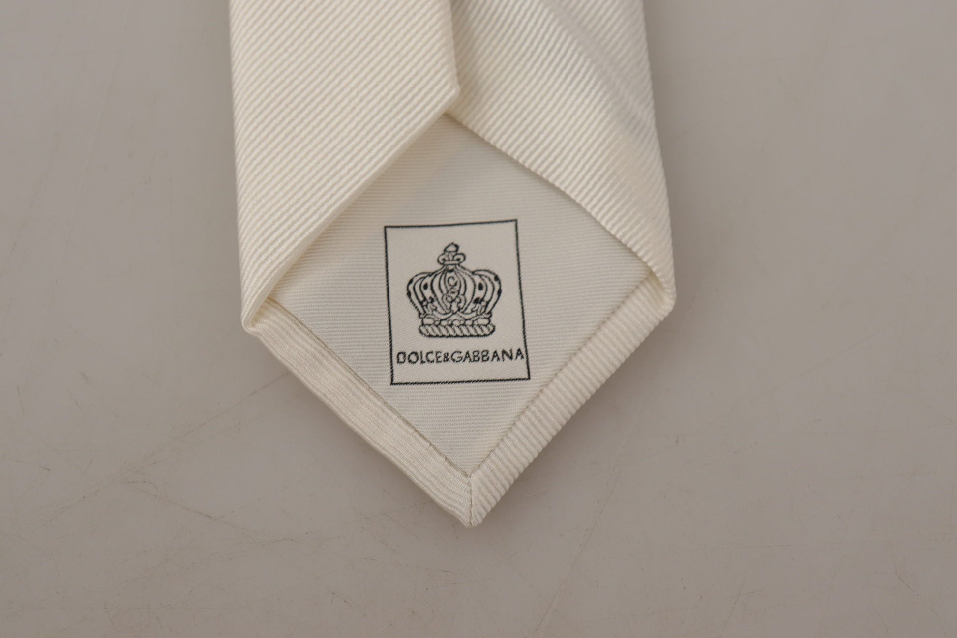 Dolce & Gabbana Elegant White Silk Men’s Tie