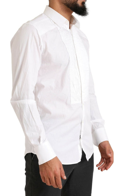 Dolce & Gabbana Elegant White Slim Fit Cotton Dress Shirt - IT40 | M