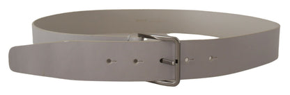 Dolce & Gabbana Elegant White Vitello Leather Belt - 90 cm / 36 Inches