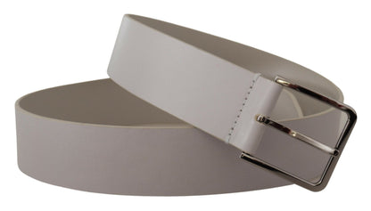 Dolce & Gabbana Elegant White Vitello Leather Belt - 90 cm / 36 Inches