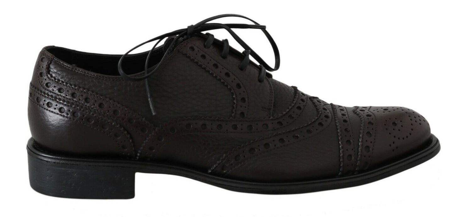 Dolce & Gabbana Elegant Wingtip Derby Dress Shoes - EU39/US6