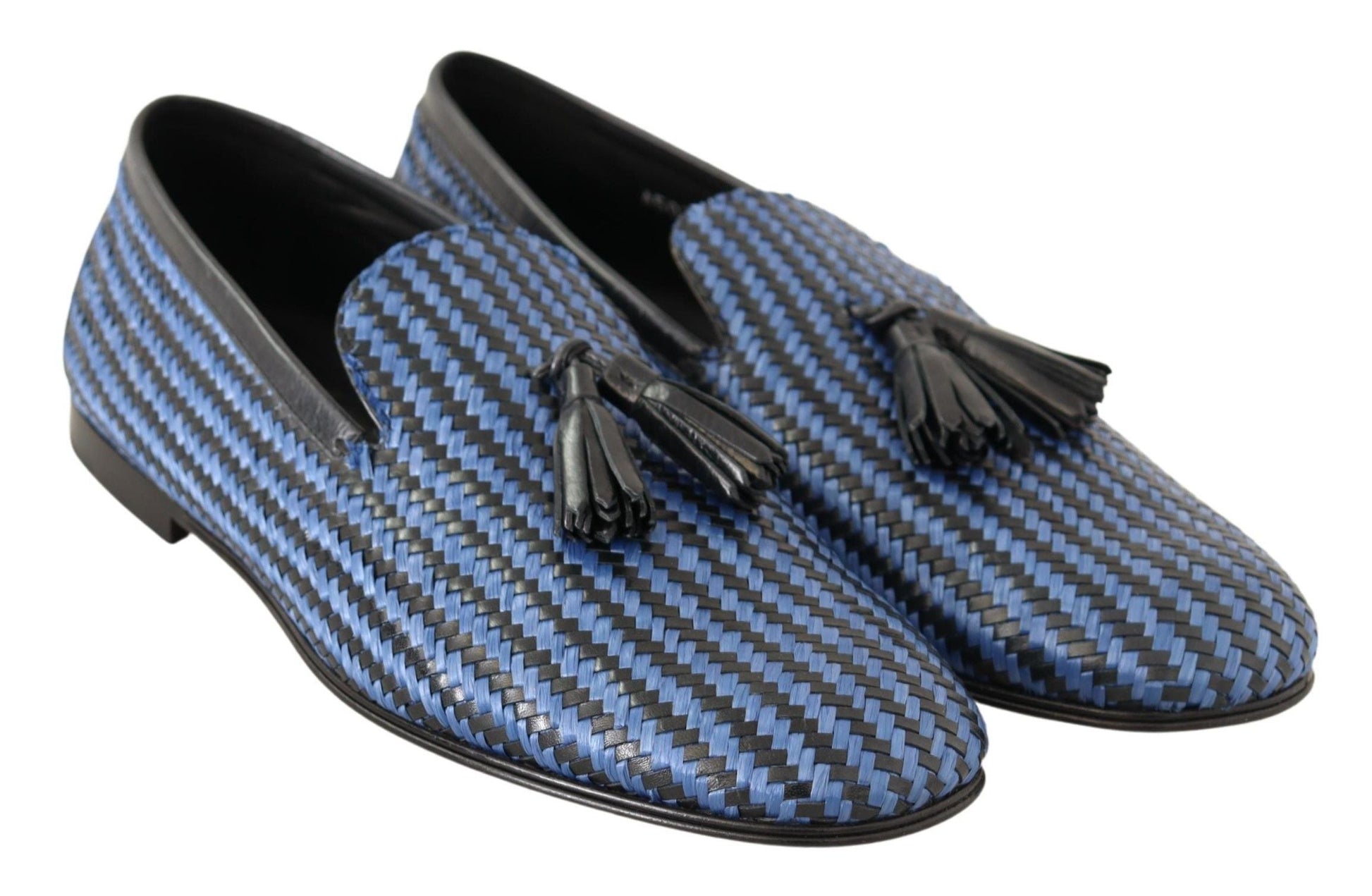 Dolce & Gabbana Elegant Woven Leather Loafers - EU44/US11