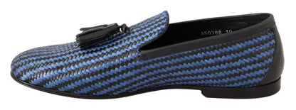 Dolce & Gabbana Elegant Woven Leather Loafers - EU44/US11