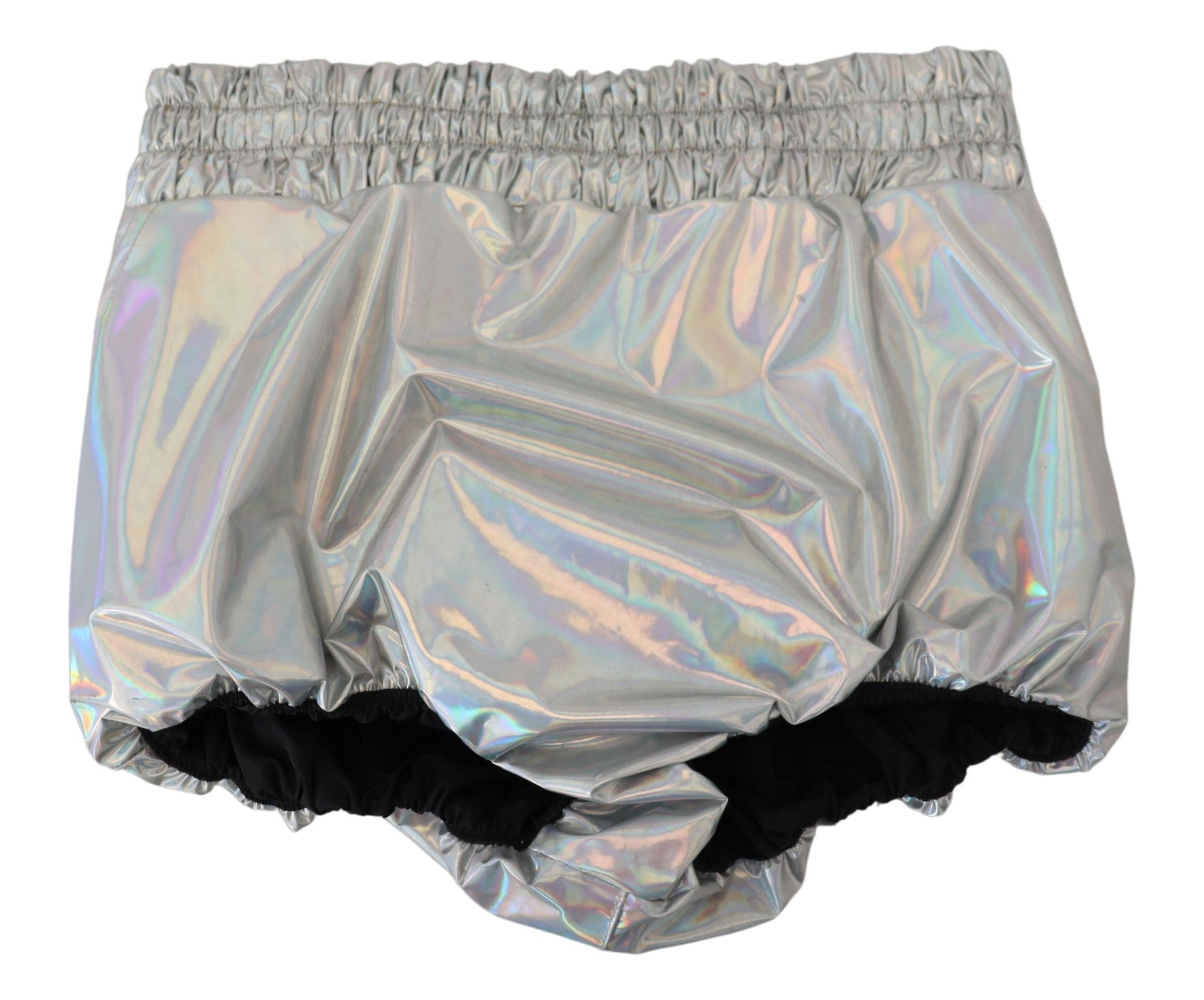 Dolce & Gabbana Elevated Elegance Silver High Waist Shorts - IT40|S