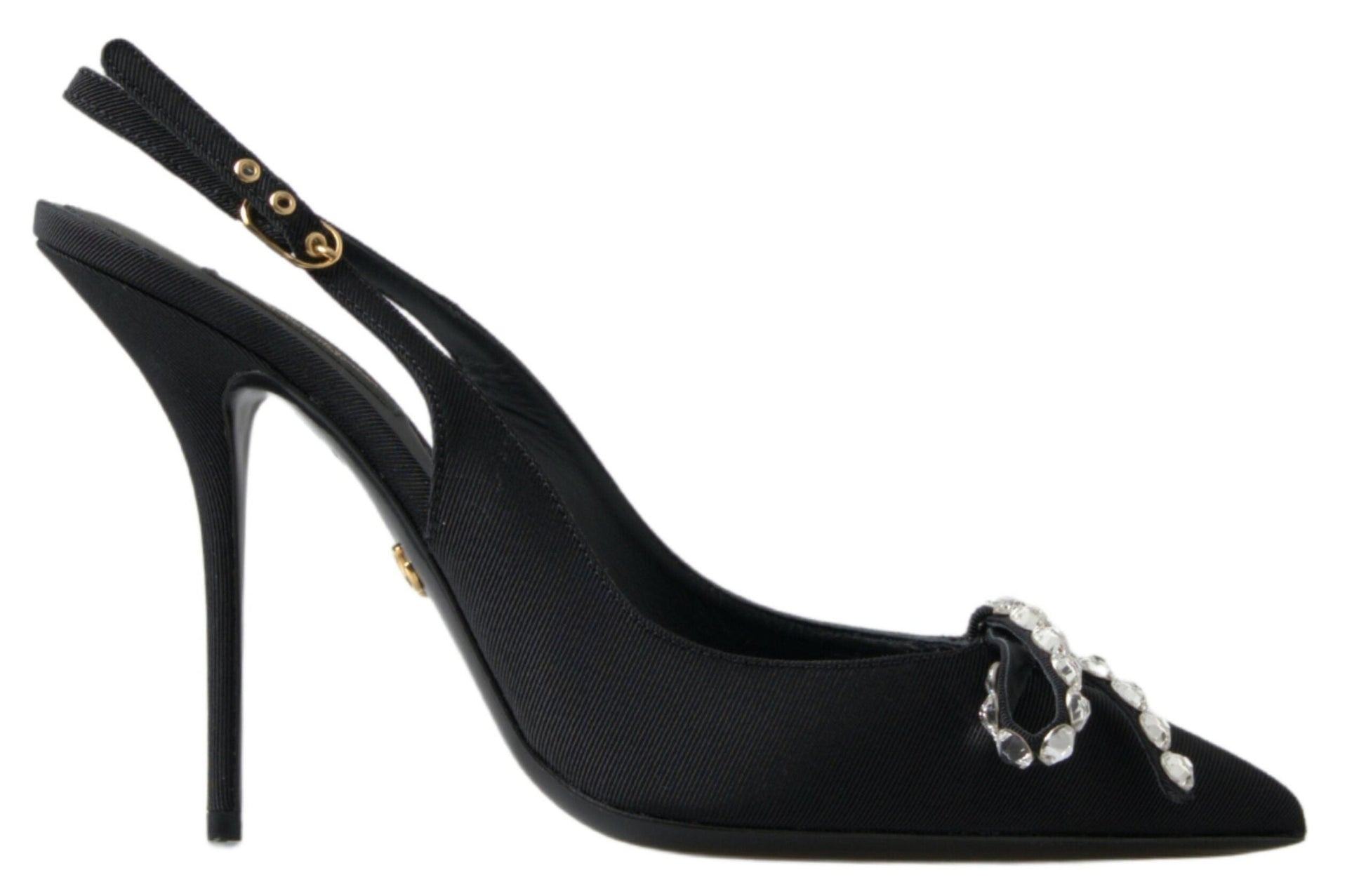 Dolce & Gabbana Embellished Black Slingback Heels Pumps - EU39.5/US9