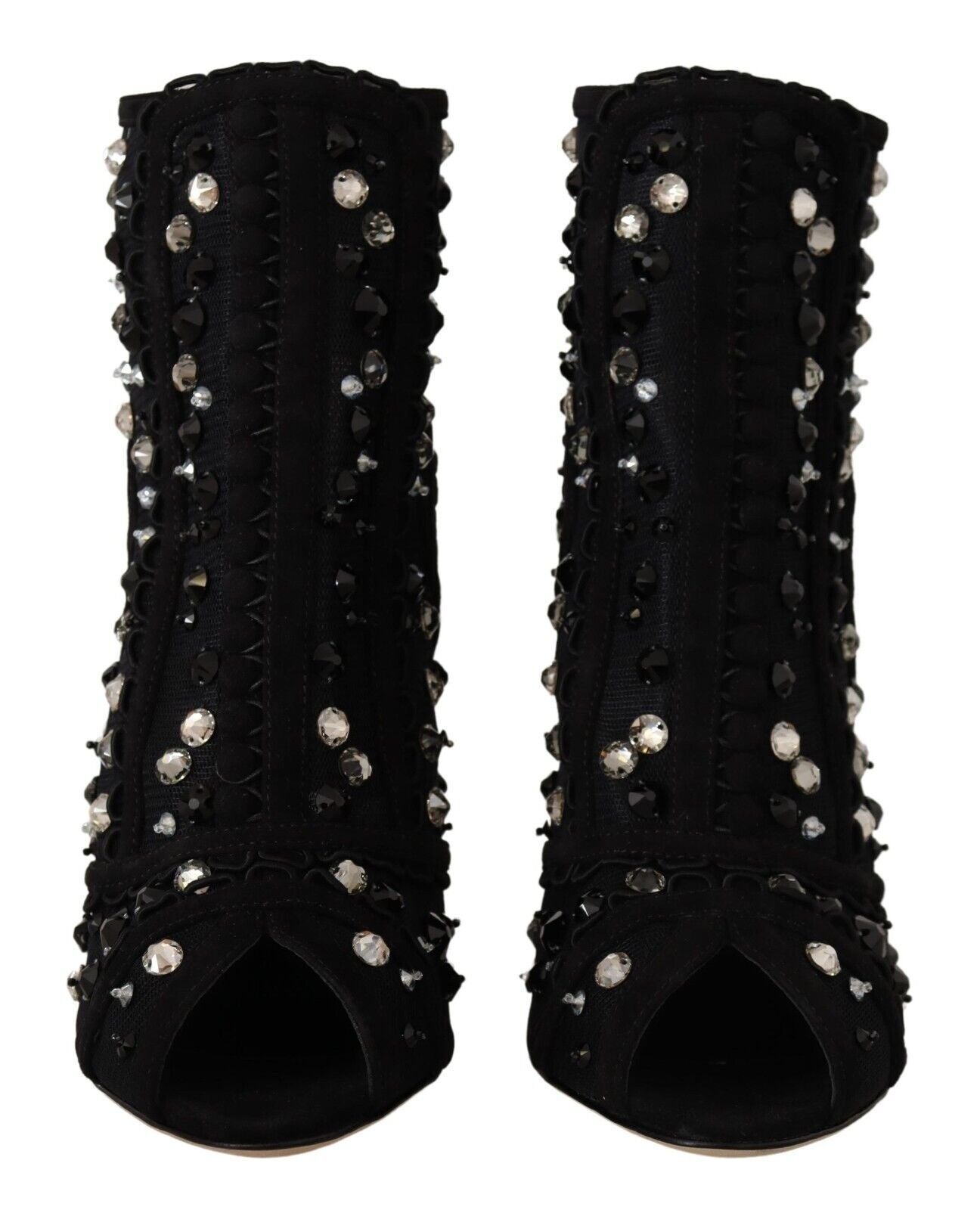 Dolce & Gabbana Embellished Crystal Short Boots - EU37.5/US7