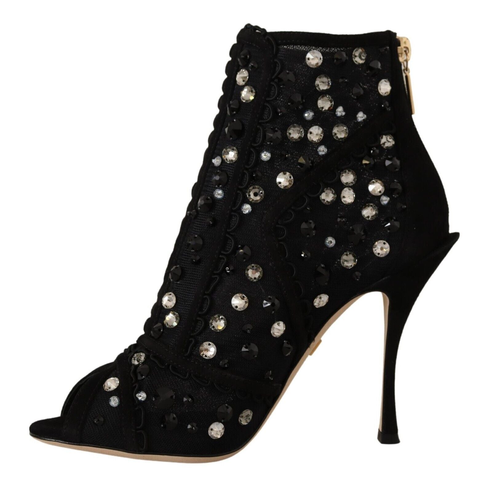 Dolce & Gabbana Embellished Crystal Short Boots - EU37.5/US7