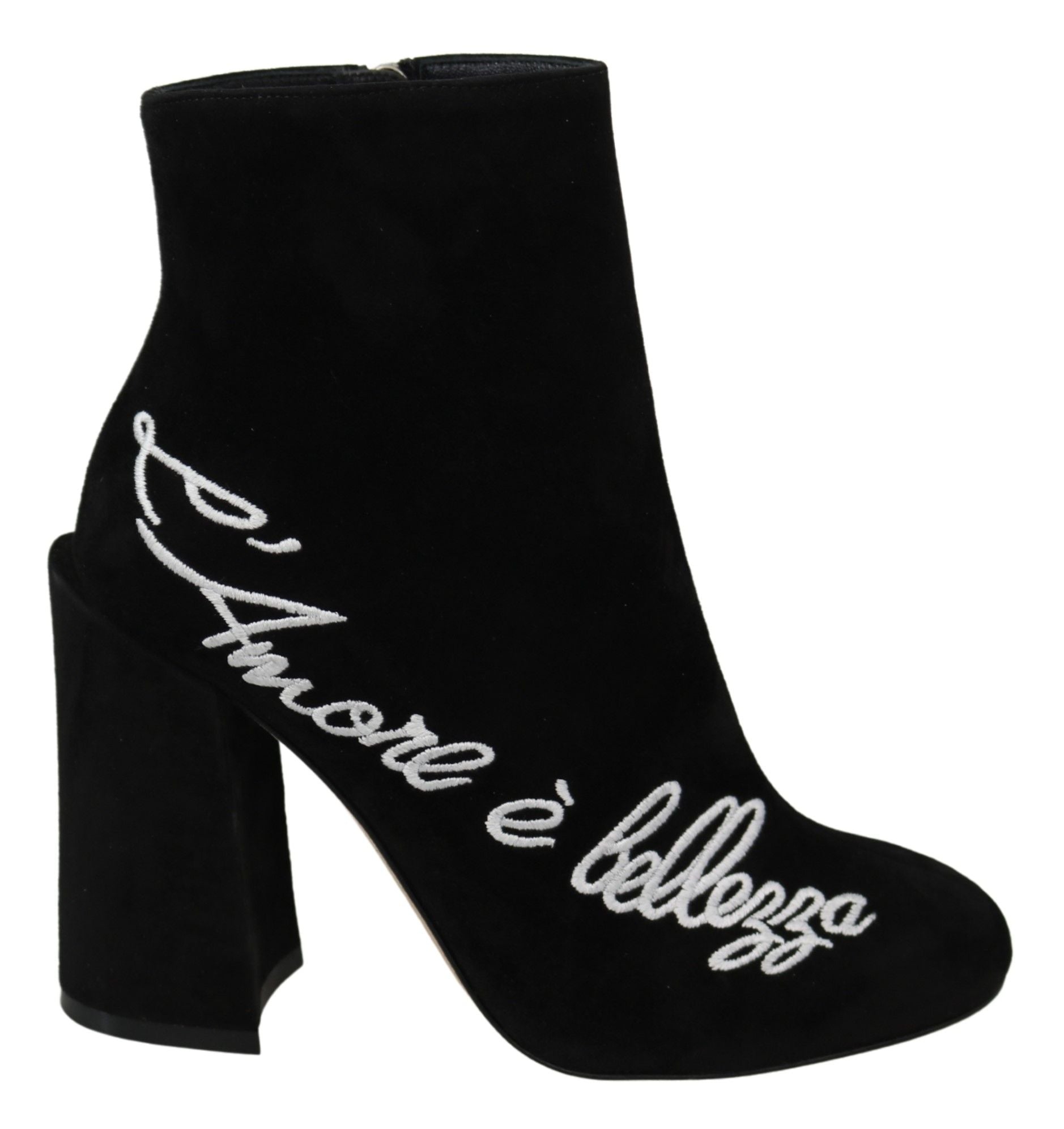 Dolce & Gabbana Embroidered Ankle Boots in Lambskin Suede - EU35/US4.5