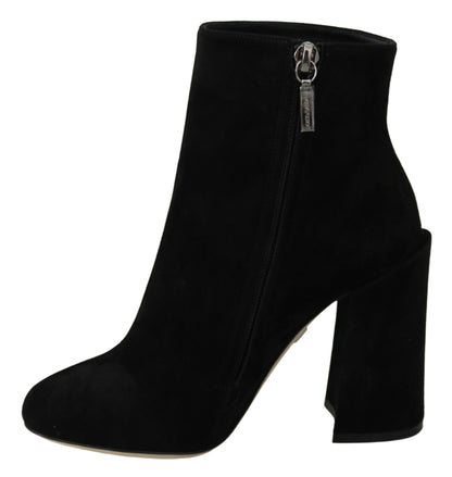 Dolce & Gabbana Embroidered Ankle Boots in Lambskin Suede - EU35/US4.5