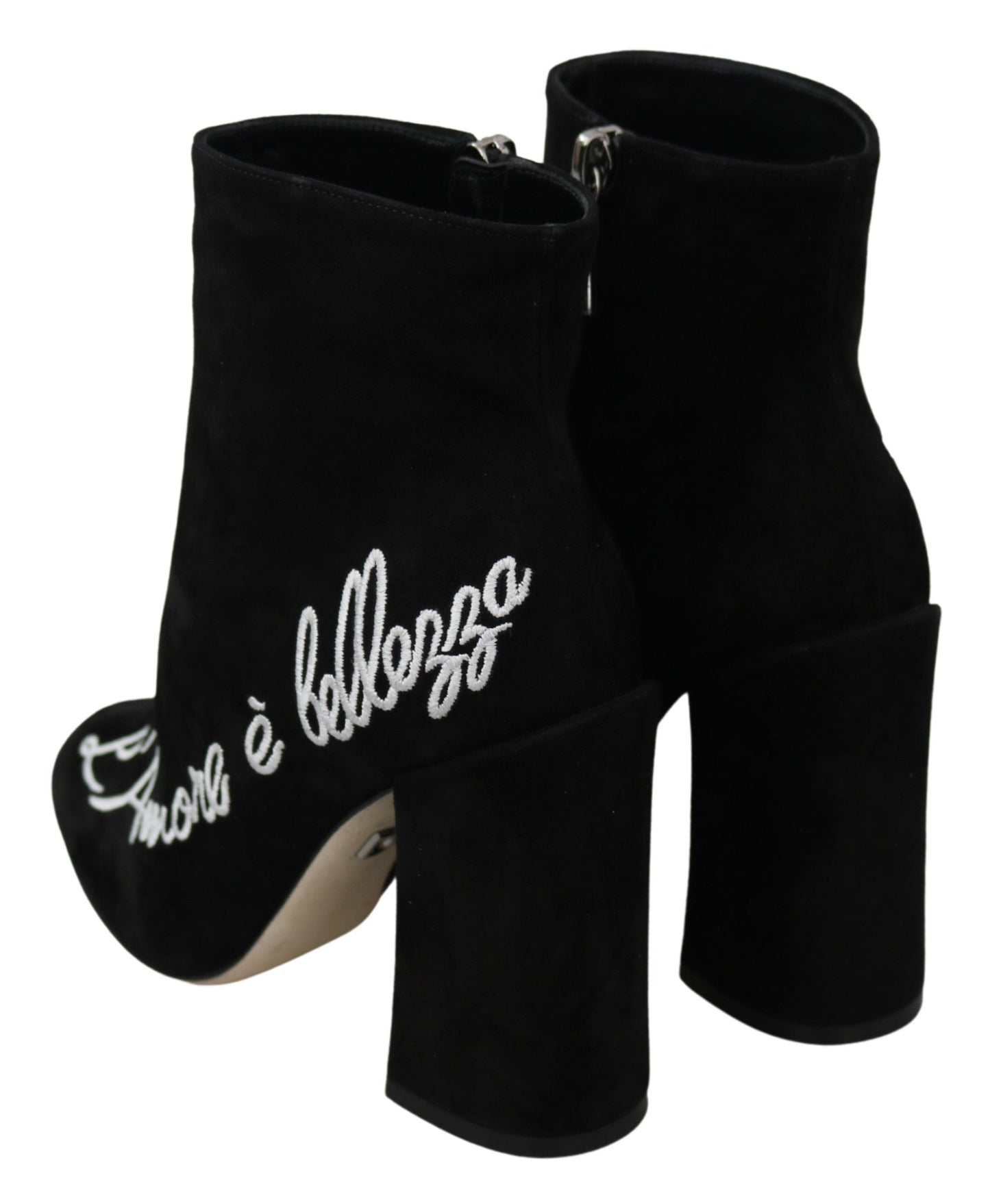 Dolce & Gabbana Embroidered Ankle Boots in Lambskin Suede - EU35/US4.5