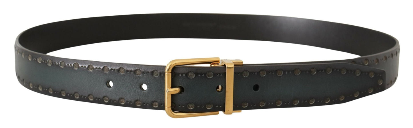 Dolce & Gabbana Emerald Elegance Leather Belt - 90 cm / 36 Inches