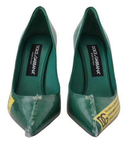 Dolce & Gabbana Emerald Elegance Leather Heels Pumps - EU36/US5.5