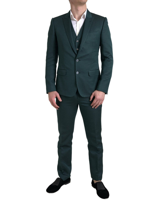 Dolce & Gabbana Emerald Elegance Slim Fit 3-Piece Suit - IT44 | XS