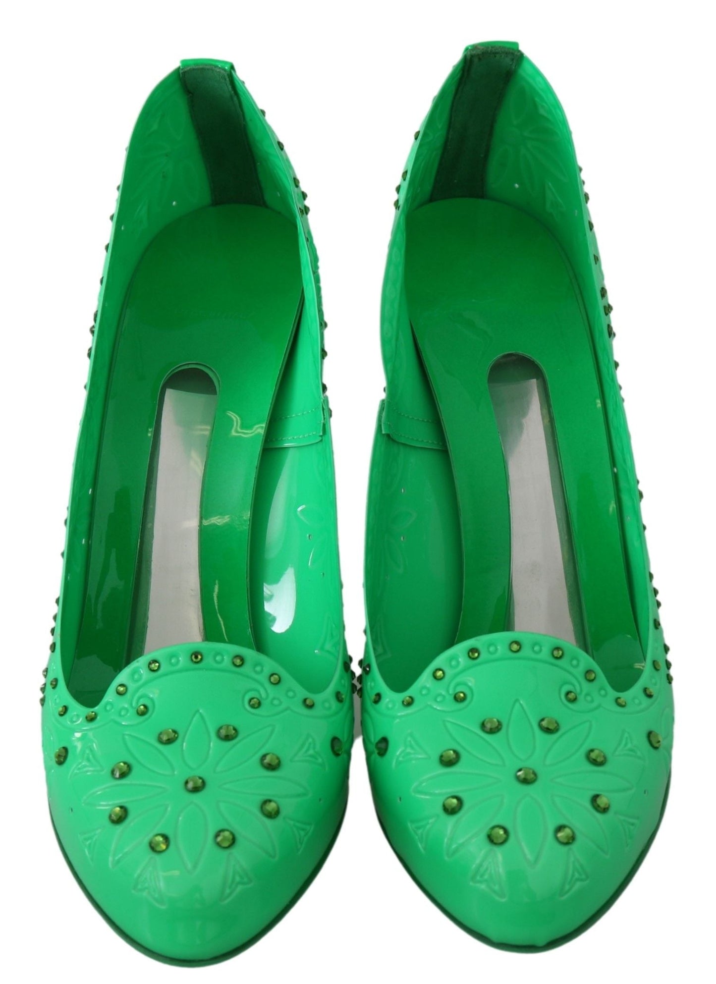 Dolce & Gabbana Enchanting Crystal Cinderella Pumps in Lush Green - EU39/US8.5